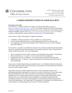 career opportunities in food security