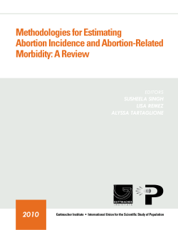 Methodologies for Estimating Abortion Incidence and Abortion