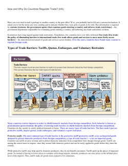 Types of Trade Barriers: Tariffs, Quotas, Embargoes, and Voluntary