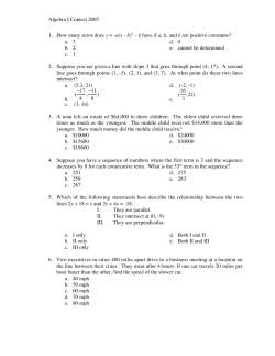 Algebra I Contest 2005 1. How many zeros does y = -a(x