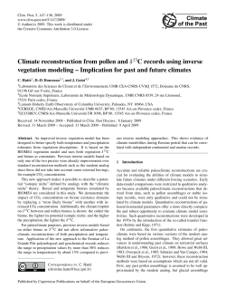 Climate reconstruction from pollen and &delta; 13C records using inverse