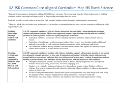 SAUSD Common Core Aligned Curriculum Map HS Earth Science