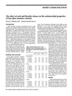 SHORT COMMUNICATION The effect of acid and fluoride release