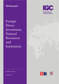 Foreign Direct Investment, Natural Resources and Institutions