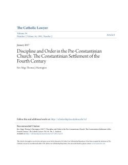 The Constantinian Settlement of the Fourth Century