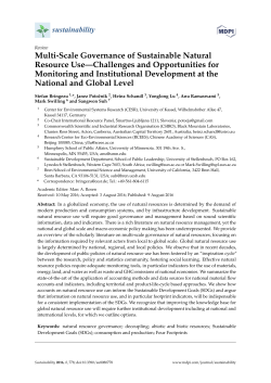 Multi-Scale Governance of Sustainable Natural Resource Use