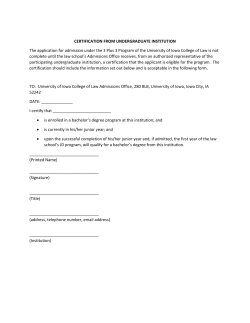 CERTIFICATION FROM UNDERGRADUATE INSTITUTION The