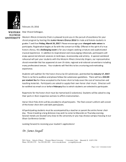 Junior Honors Chorus + - Western Illinois University