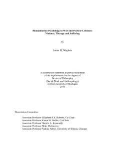 Humanitarian Psychology in War and Postwar Lebanon