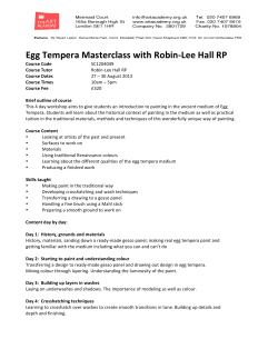 Egg Tempera Masterclass with Robin-‐Lee Hall RP