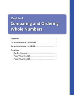 Comparing and Ordering Whole Numbers
