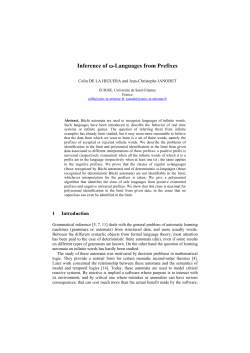 Inference of -Languages from Prefixes