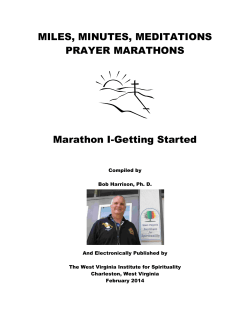 MILES, MINUTES, MEDITATIONS PRAYER MARATHONS Marathon