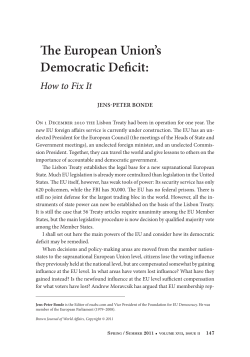 The European Union`s Democratic Deficit:
