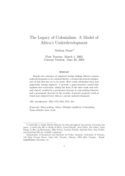 The Legacy of Colonialism: A Model of Africa`s Underdevelopment