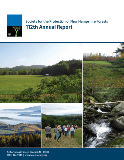 112th Annual Report - Society for the Protection of New Hampshire