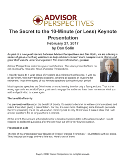 The Secret to the 10-Minute (or Less) Keynote Presentation