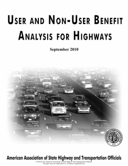 User and Non-User Benefit Analysis for Highways