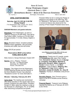 March / April 2015 George Washington Chapter