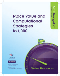 Place Value and Computational Strategies to