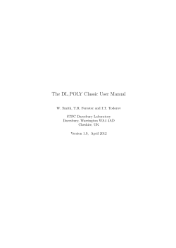 The DL-POLY Classic User Manual