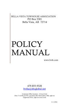 policy manual - Bella Vista Townhouse Association