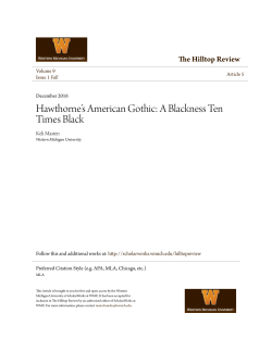 Hawthorne`s American Gothic: A Blackness Ten Times Black