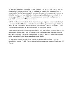 Mr. Sanchez co-founded Government Tactical Solutions, LLC