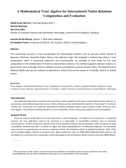 A Mathematical Trust Algebra for International Nation