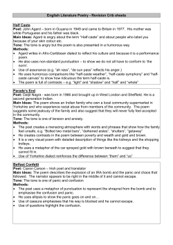 Poetry Revision Pack - Stockland Green School