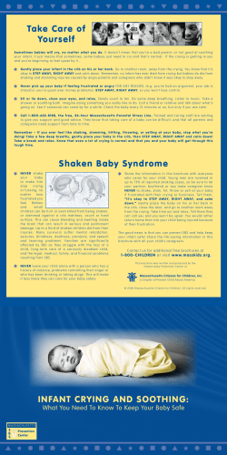 INFANT CRYING AND SOOTHING: Shaken Baby Syndrome Take