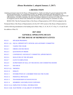 General Operating Rules - PA House of Representatives