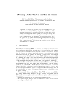 Breaking 104 bit WEP in less than 60 seconds