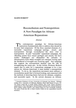 Reconciliation and Nonrepetition: A New Paradigm for African