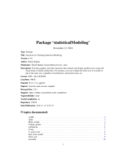 Package `statisticalModeling`