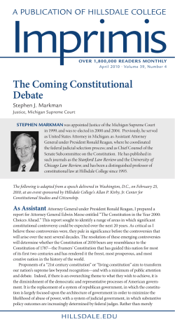The Coming Constitutional Debate - Imprimis