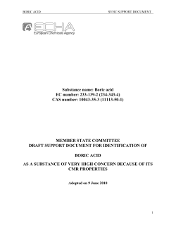 Substance name: Boric acid EC number: 233-139-2 (234-343