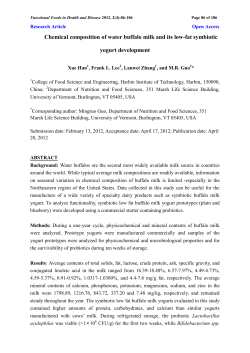 Chemical composition of water buffalo milk and its low