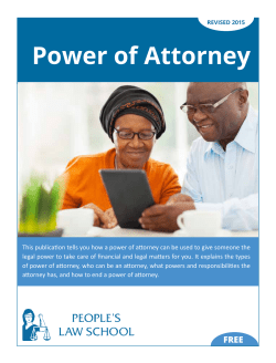 Power of Attorney - People`s Law School