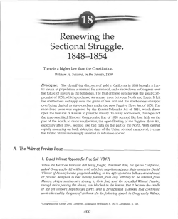 Chapter 18- Renewing the Sectional Struggle 1848