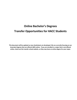 Online Bachelor`s Degrees Transfer Opportunities for HACC Students
