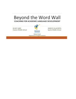 Beyond the Word Wall - Coaching for Academic Language