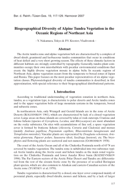 Biogeographical Diversity of Alpine Tundra Vegetation in the