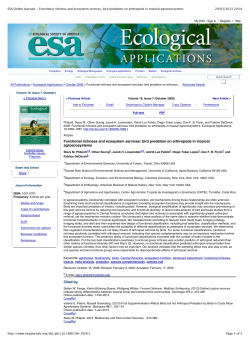 Functional richness and ecosystem services: bird