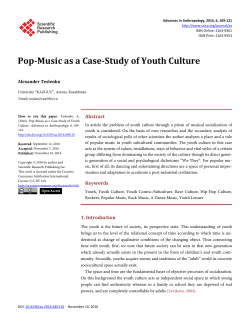 Pop-Music as а Case-Study of Youth Culture
