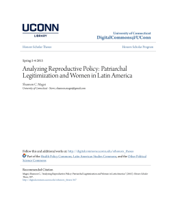 Analyzing Reproductive Policy: Patriarchal Legitimization and