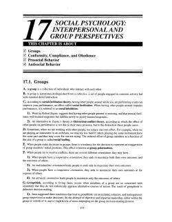 Chapter 17 - Social Psychology