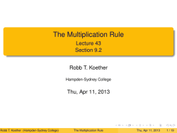 The Multiplication Rule - Hampden