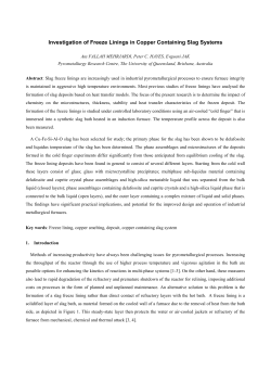 Investigation of Freeze Linings in Copper Containing