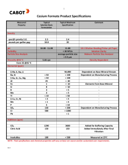 cesium formate specifiacations